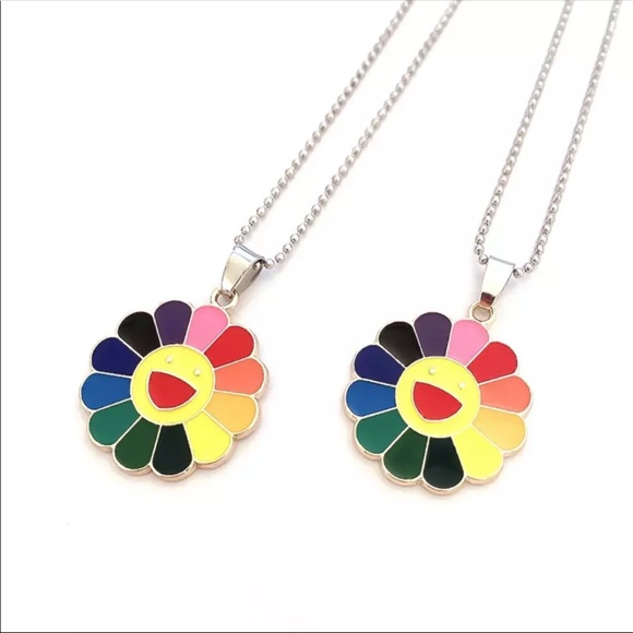Murakami Rainbow Flower Necklace - Picture 2 of 3